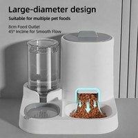 Distributeur automatique d'eau et de nourriture pour animaux de compagnie en plastique, grande capacité, non électrique, station d'alimentation pour chats