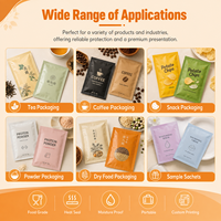 Sachet en Mylar à trois soudures latérales avec logo personnalisé, résistant à l'humidité, pour l'emballage alimentaire du café, du thé et des collations