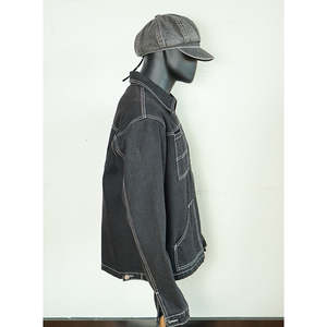 Doger personnalisé surdimensionné lourd vierge manteau uni mode luxe Jean Denim veste 14Oz brut Vintage usine Denim veste hommes - Product Image 3