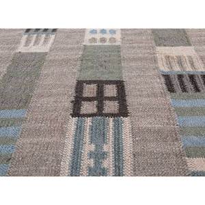 Alfombra Clásica Azul a Cuadros de Lana de Tejido Plano, Alfombra Geométrica para Sala de Estar, Rectangular de 9x12, para Entrada o Pasillo, para Adolescentes-ADWL-13261 - Product Image 3