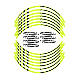Kit di Strisce Adesive Giallo Fluorescente per Ruote da 17 Pollici Compatibili con Yamaha MT-07 2014-2022 - Product Image 2