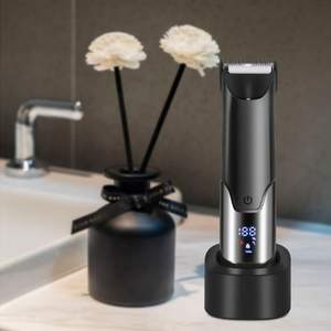 Tondeuse corporelle électrique étanche pour hommes avec tête de lame en céramique remplaçable pour l'épilation des zones intimes et pubiennes - Product Image 1