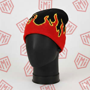 Custom Wholesale Unisex Baggy <b>Slouchy</b> Winter Knit Rock Punk Ski Hat Fire Flame <b>Beanie</b> 100% Wool - Product Image 4