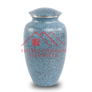 Urnes faites main finies par bleu de Matt en métal urnes adultes de pot de cendres pour des adultes - Product Image 1