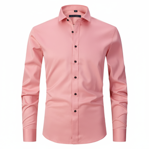 Camisas de Lino para Hombre de Fábrica en Vietnam, Corte Elástico Liso para Pedidos al por Mayor - Product Image 4