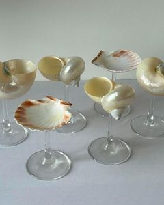 Elegant Shell Glass Centerpiece Coastal Theme Display for Spa Hotel Beachside Boutique Trending 2025 - Product Image 4