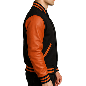 Veste universitaire à col montant en tissu matelassé pour homme, nouvelle collection 2026, vente chaude, logo personnalisé, lettreman rouge, vente en gros, style streetwear - Product Image 4