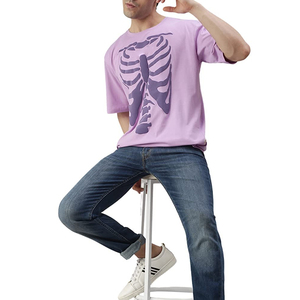 T-shirts surdimensionnés à épaules tombantes 100% coton en vrac T-shirt personnalisé de coupe régulière imprimé Streetwear vierge impression numérique - Product Image 5