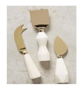 Ensembles d'épandeurs à fromage en acier inoxydable, manche en résine transparente blanche avec des effets de couleur étonnants, ensemble de trancheuses à fromage en acier inoxydable - Product Image 6