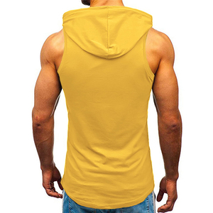 Vente en gros de prix de sweats à capuche sans manches fabricants de streetwear en coton vierge impression personnalisée logo poids léger sweat à capuche sans manches - Product Image 3