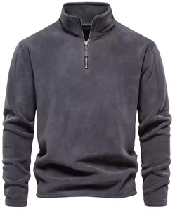 Sudadera con Capucha de Forro Polar Cálido para Hombre, Personalizada, con Cierre de Cremallera de Cuarto o Medio, Cuello Alto Estampado, Sudadera con Capucha Extra Grande - Product Image 1