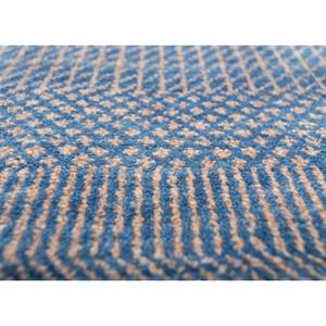 Alfombra Kairos Azul de Lana y Viscosa Anudada a Mano, Modelo SKWV-95, Rectangular a Rayas para Pasillo, Diseño Abstracto Hecho a Mano con Patchwork para el Hogar - Product Image 3