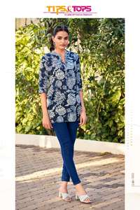 Western Modern Stylish Design Premium Cotton Foil Printed Short Top Girls Ropa India pakistaní Maruti Fashion Disponible Todos - Product Image 2