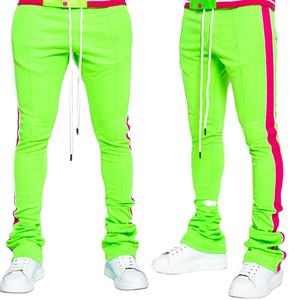 กางเกงวอร์มกางเกงผ้าโพลีเอสเตอร์แบบเชือกรูดสำหรับผู้ชายกางเกงวิ่งแบบเรียงซ้อน - Product Image 4