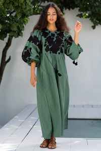 เดรสแขนยาวคอวีสำหรับผู้หญิงเดรสราตรีผ้าคอตตอนดีไซน์แอฟริกันสำหรับฤดูร้อน - Product Image 3