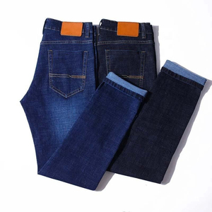 Offre Spéciale d'usine homme d'affaires Streetwear solide coton biologique de haute qualité jean droit pantalon loisirs élastique résistant à l'usure - Product Image 4