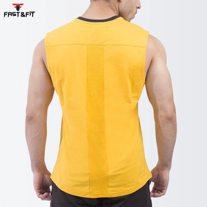 Profesional de alta calidad Popular transpirable 100% algodón ropa deportiva gimnasio entrenamiento sin mangas Casual tejido método - Product Image 5