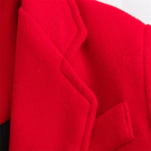 Long pardessus élégant en coton et laine Veste d'hiver à double boutonnage et à revers Coupe cintrée Trench-coat à la mode pour femmes tenue décontracté - Product Image 6