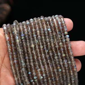 Cuentas Redondas de Labradorita Natural Brillante, Color Negro Arcoíris, 4mm, Fuego Azul, Facetadas, Grado AAA, para Diseño de Joyería - Product Image 2