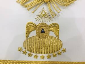 Delantal de 90 grados de rito escocés con cuello bordado y puños Hse negro - Product Image 5