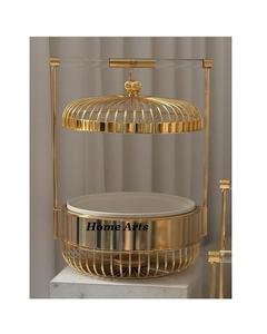 Plato de frotamiento para buffet de comida de Color plateado de acero inoxidable con tapa colgante y mango acrílico plato de frotamiento para buffet de comida - Product Image 3