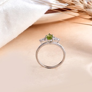 August Birthstone Ring <b>Peridot</b> Engagement Ring Pear 7x5mm 925 Sterling Silver Green Gemstone Handmade <b>Jewelry</b> for Women Gift - Product Image 2