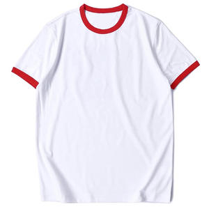 Venta al por mayor 240Gsm Plain Blank T-Shirt Men Ringer T Shirt Nueva llegada de cuello grueso Oversized Boxy Fit T Shirt para niños - Product Image 1