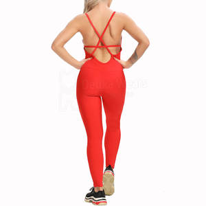 Mono de cintura media de secado rápido con logo personalizado para mujer, sin mangas, de poliéster, para fitness y ropa deportiva, precio mayorista - Product Image 4