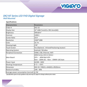 Soporte de suelo Full LED HD para carteles digitales, reproductor multimedia para publicidad, DK2 FHD, 32 pulgadas - Product Image 3