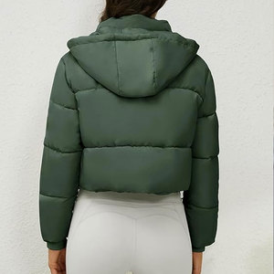 Precio al por mayor superventas mujeres invierno corto acolchado Puffer abrigos chaquetas prendas de vestir grueso acolchado Puffer chaquetas con capucha nuevo - Product Image 4