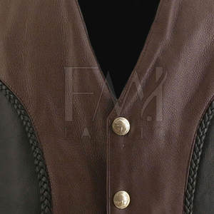 Chaleco de cuero genuino 100% para hombre, capa superior, múltiples bolsillos, chaleco de cuero delgado de talla grande con etiquetas privadas - Product Image 2