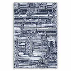Alfombra lavable moderna Netline Home Dusky Linework Mid Blue - Product Image 2