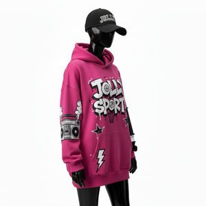 Sweat à capuche oversize pour femme en molleton de coton premium 320 GSM, chaud et doux au toucher, avec panneau contrastant et logo imprimé en relief – Collection basiques - Product Image 4