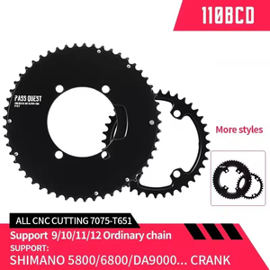Plato de 110 BCD para Bicicleta de <span class=keywords><strong>Carretera</strong></span> <span class=keywords><strong>Shimano</strong></span> <span class=keywords><strong>105</strong></span> 5800 6800 DA9000 48/35T 50/34T 52/36T 53/39T 54/40T 2X - Product Image 4