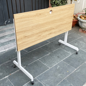 Minimally Designed <b>Foldable</b> Writing <b>Desk</b> with Wheels 120x50x75 Made of Melamine-Coated Plywood <b>Office</b> Furniture-SPD68173 - Product Image 2