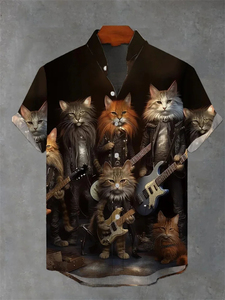 New Cute Pattern <b>Shirt</b> For Men 3D Printed Animal Round Neck Summer Street <b>Short</b> <b>Sleeved</b> <b>Shirt</b> Casual <b>Linen</b> - Product Image 2