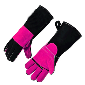 Precio razonable Nuevo estilo Logotipo personalizado Guantes de trabajo de soldadura Guantes de trabajo de soldador ignífugos de cuero de vaca de alta calidad - Product Image 1