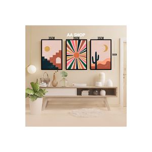 Ensemble de 3 tables en MDF avec cadres imprimés colorés de qualité supérieure, impressions d'art de 11 pouces, design moderne, décor de table 50x35cm - Product Image 2