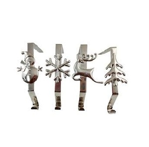 4 pièces Crochets porte-bas de Noël Clips pour décorations de fête de Noël Cintres de cheminée Bas de Noël en métal - Product Image 6