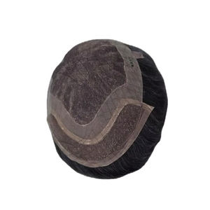 วิกผมแท้แบบโมโน ฟรอนท์ เลซ ผมจีนแท้ เกรดเวอร์จิ้น เรมี่  แบบแพทช์ ผมหยิกตรง ลอนลึก สี 1b+เทา - Product Image 6