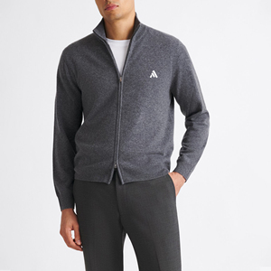 Suéter de Punto Cardigan para Hombre, al por Mayor, de Manga Larga, Invernal, Delgado, con Cremallera Completa, 100% Algodón, Transpirable y Moderno - Product Image 1