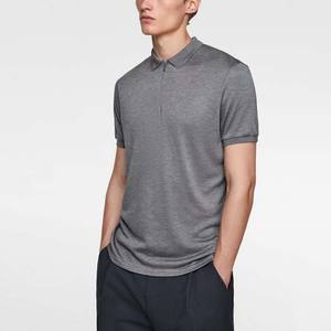 Polo de Hombre de Lino Piqué 100%, 200 g/m², Cuello con Cierre, Color Gris, Transpirable, de Alta Calidad y Entrega Rápida - Product Image 5