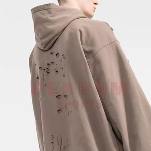 Nueva Llegada: Sudaderas con Capucha para Hombre, Estilo Urbano, Sólidas, con Efecto Desgastado, Tejido Transpirable de Secado Rápido, para Invierno - Product Image 3