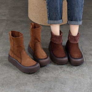 Bottes hautes souples pour femmes, en cuir souple, style décontracté, en cuir verni froissé, pour femmes - Product Image 3