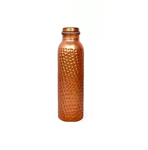 Stylish Pure Copper <b>Bottle</b> With Glossy Hammered Look For Healthy Lifestyle And Modern Ayurvedic Elegance - Product Image 3