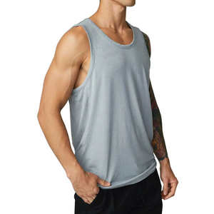 <b>Men's</b> Custom Gym Tank Tops Casual Workout Stringer Fitness Singlets Breathable for Running Wholesale <b>Washed</b> Techniques - Product Image 5