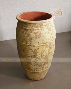 Pot de fleur en céramique moderne jaune élégant OC002H65OR écologique et durable pour une utilisation intérieure/extérieure décor de jardin Art-maison céramique - Product Image 2