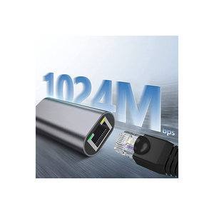 Cable Convertidor Ethernet Netzy QG04 Tipo-C a RJ45, 1024 Mbps, 22 cm, Negro - Dispositivos de Red - Product Image 1