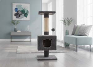 เสาข่วนแมวคุณภาพสูง Amistar Grey Cat Comfort สำหรับแมวทุกสายพันธุ์และทุกขนาด - Product Image 2