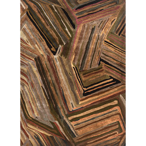 Genesis Hand Tufted <b>Wool</b> & Viscose Rugs Beige & <b>Brown</b> Abstract Pattern for Home Use-Tra-13529 - Product Image 1